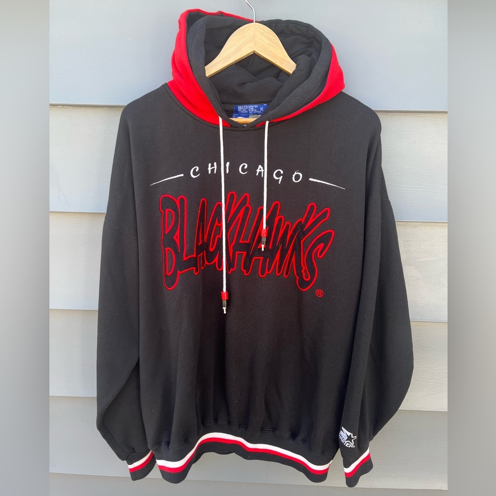 Chicago Blackhawks Vintage Hoodie / XL / Starter / 90s / NHL - Picture 2 of 9